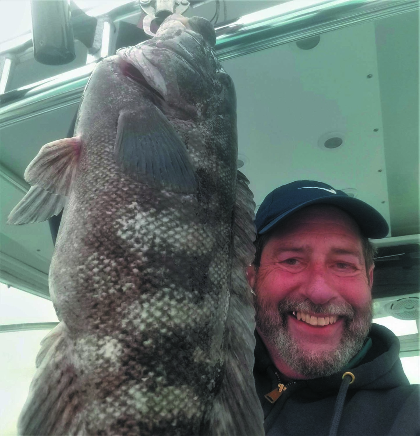 NK TAUTOG: Tautog season opened in RI and MA on April 1 with a three fish/person/day limit, 16” minimum size. Maximum of ten fish per vessel. Capt. Monti with a 2020 tautog caught with jig and green crab.